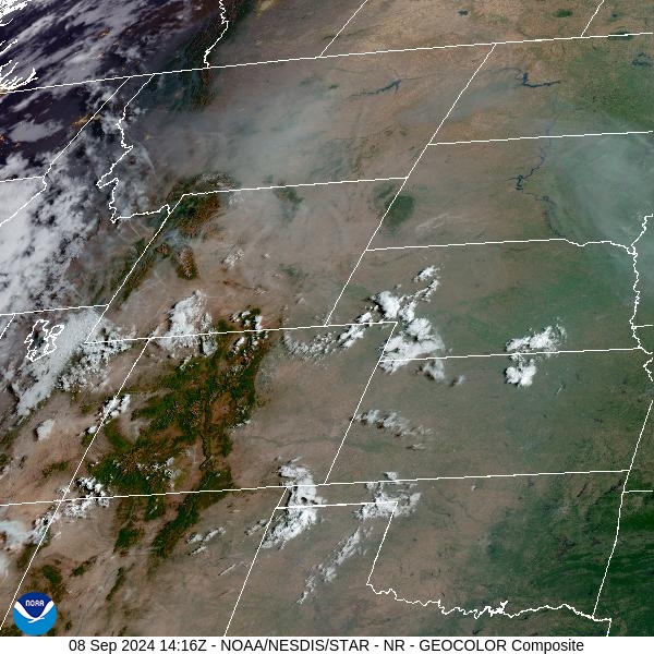 Sunday morning’s satellite shows widespread smoke over much of Montana from regional wildfires.